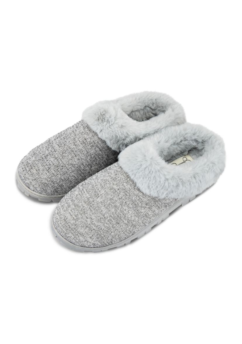 Womens Lurex Knit Clog Slipper