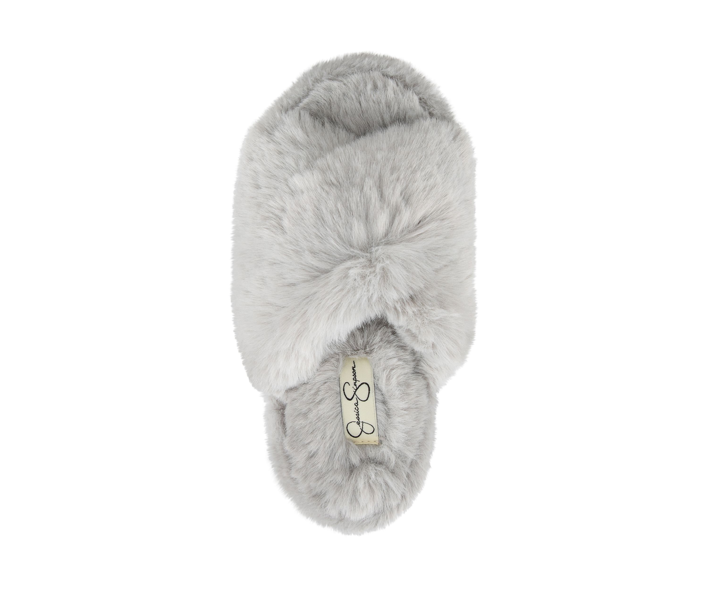 Plush Cross Band Platform Slide Slippers