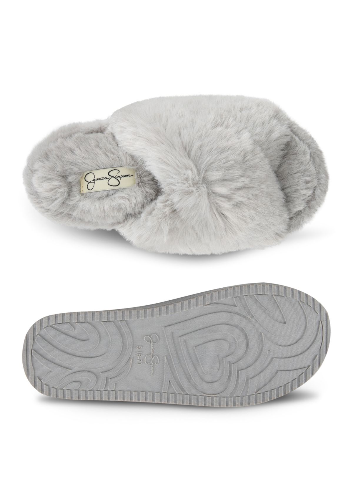 Plush Cross Band Platform Slide Slippers