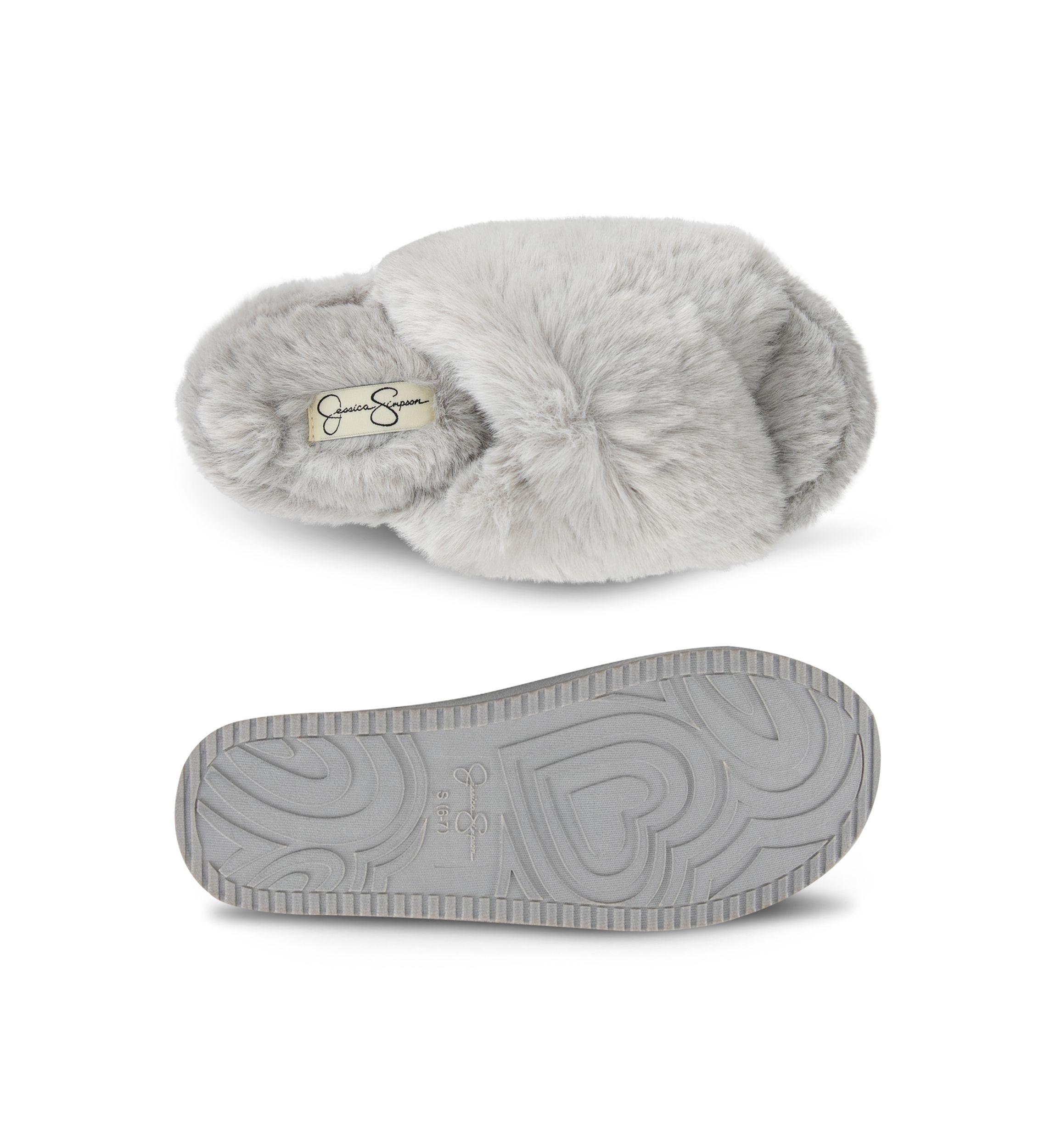 Plush Cross Band Platform Slide Slippers
