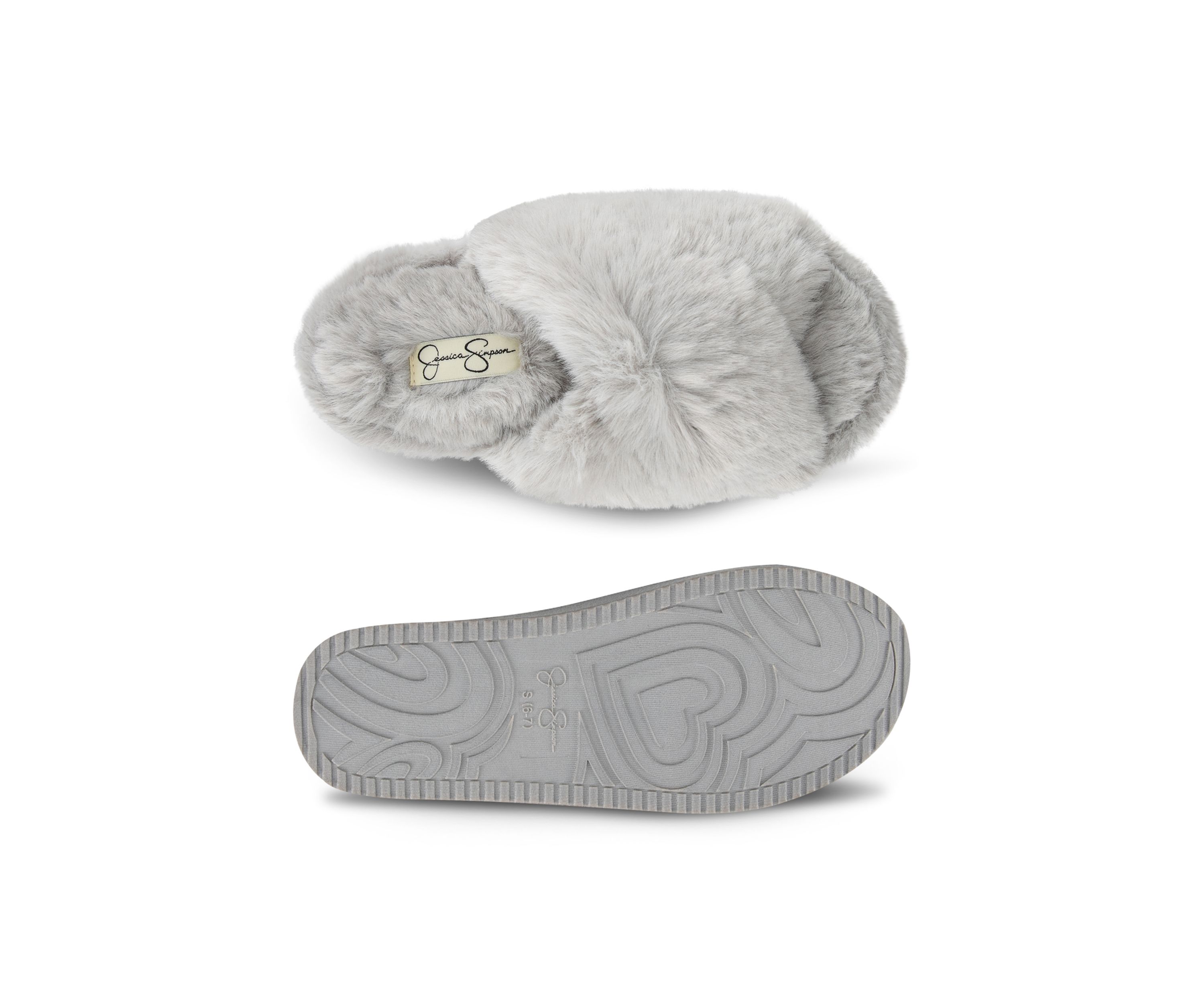 Plush Cross Band Platform Slide Slippers