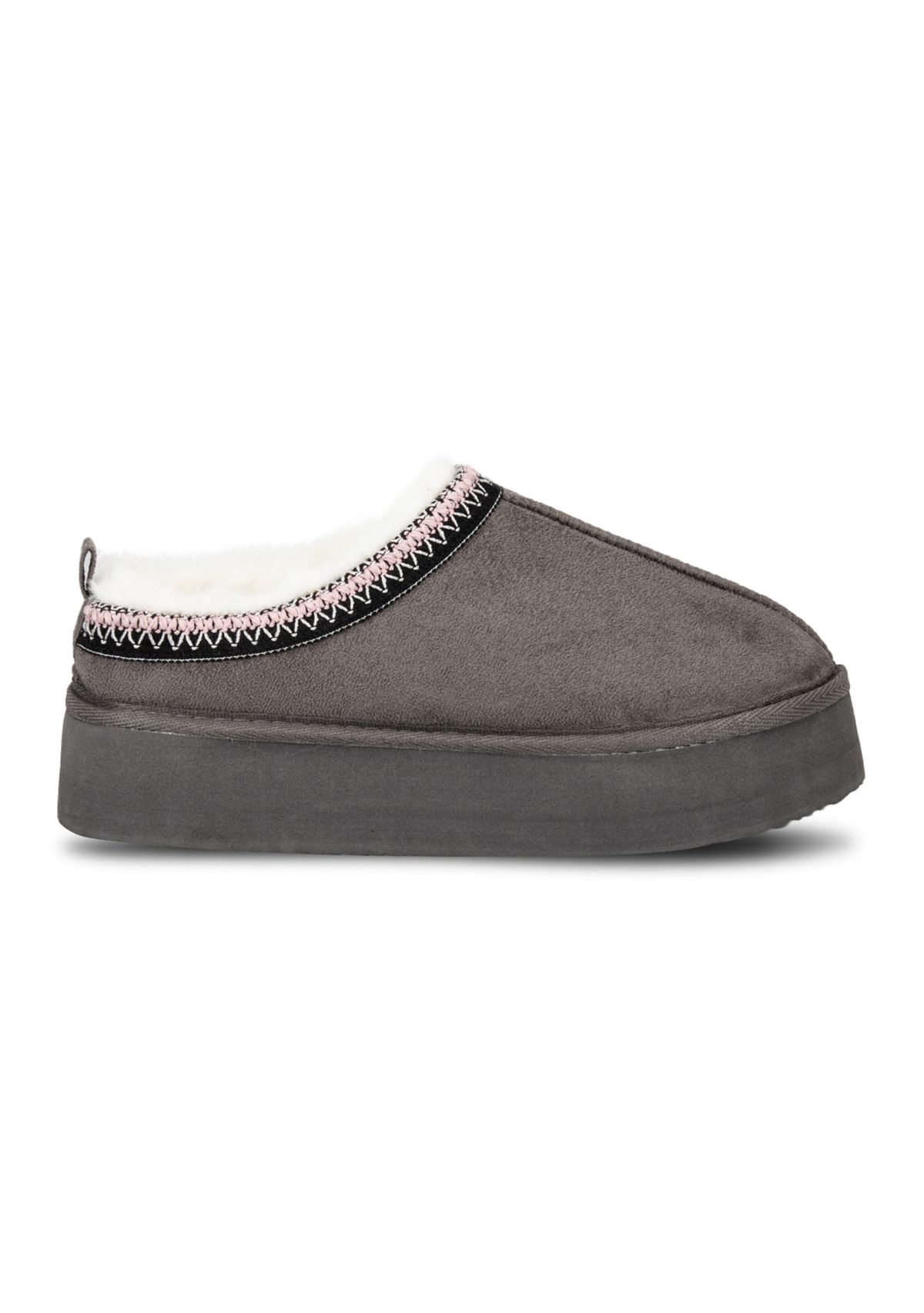 Womens Microsuede Platform Clog Slippers