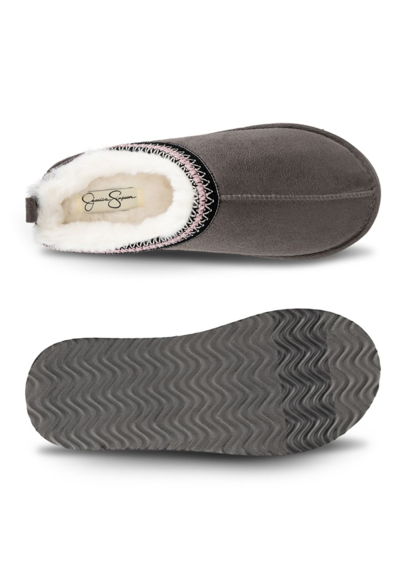 Womens Microsuede Platform Clog Slippers