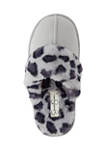 Microsuede Scuff Slippers with Leopard Print Lining