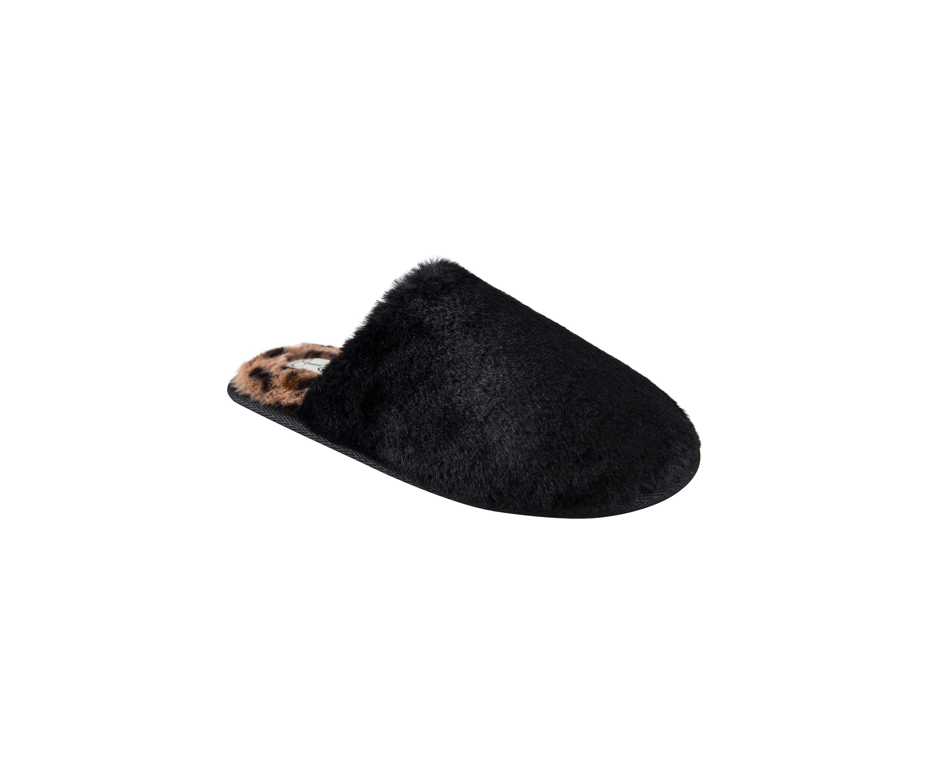 Plush Leopard Printed Slippers