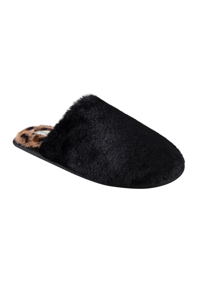 Plush Leopard Printed Slippers
