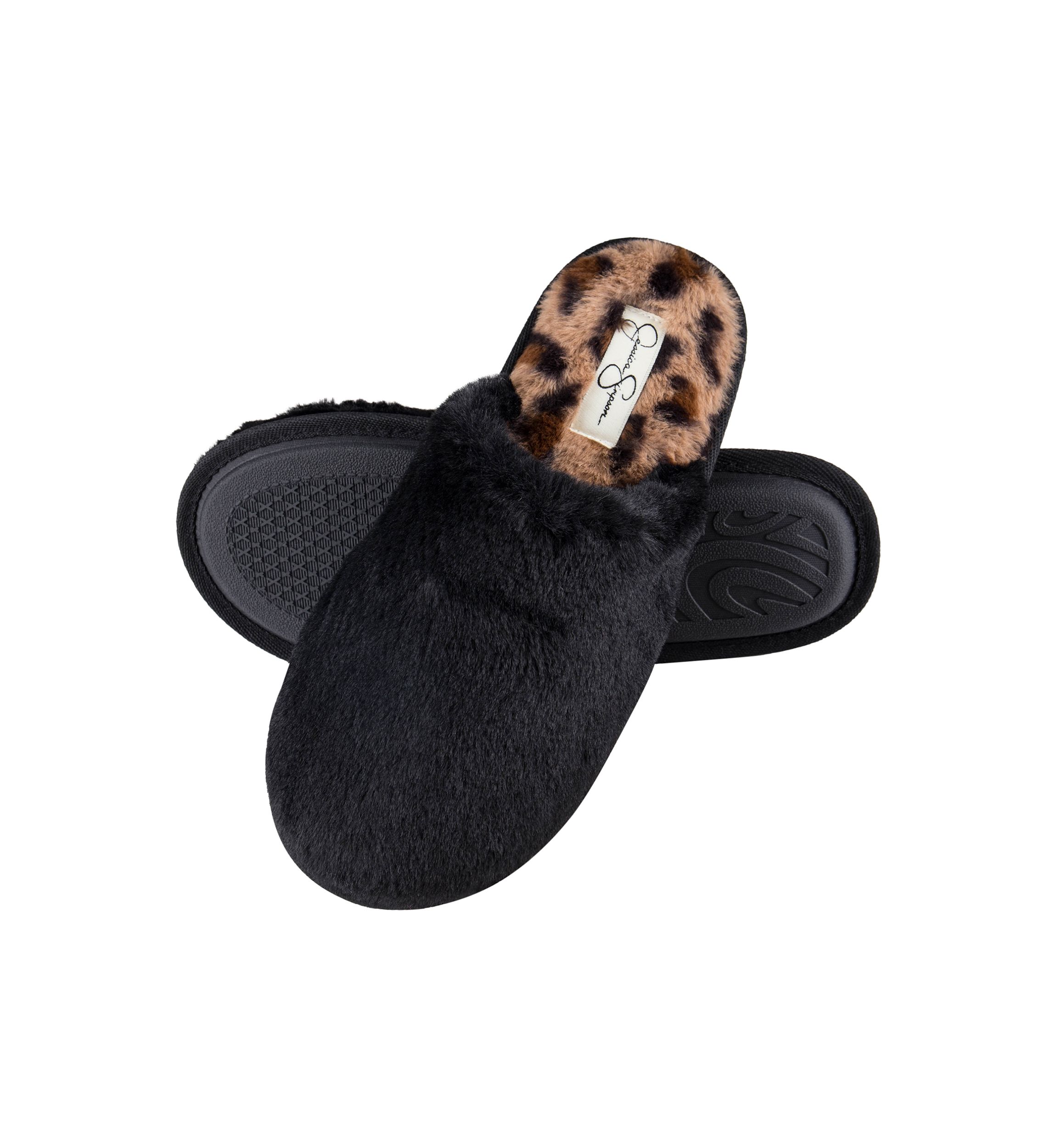 Plush Leopard Printed Slippers