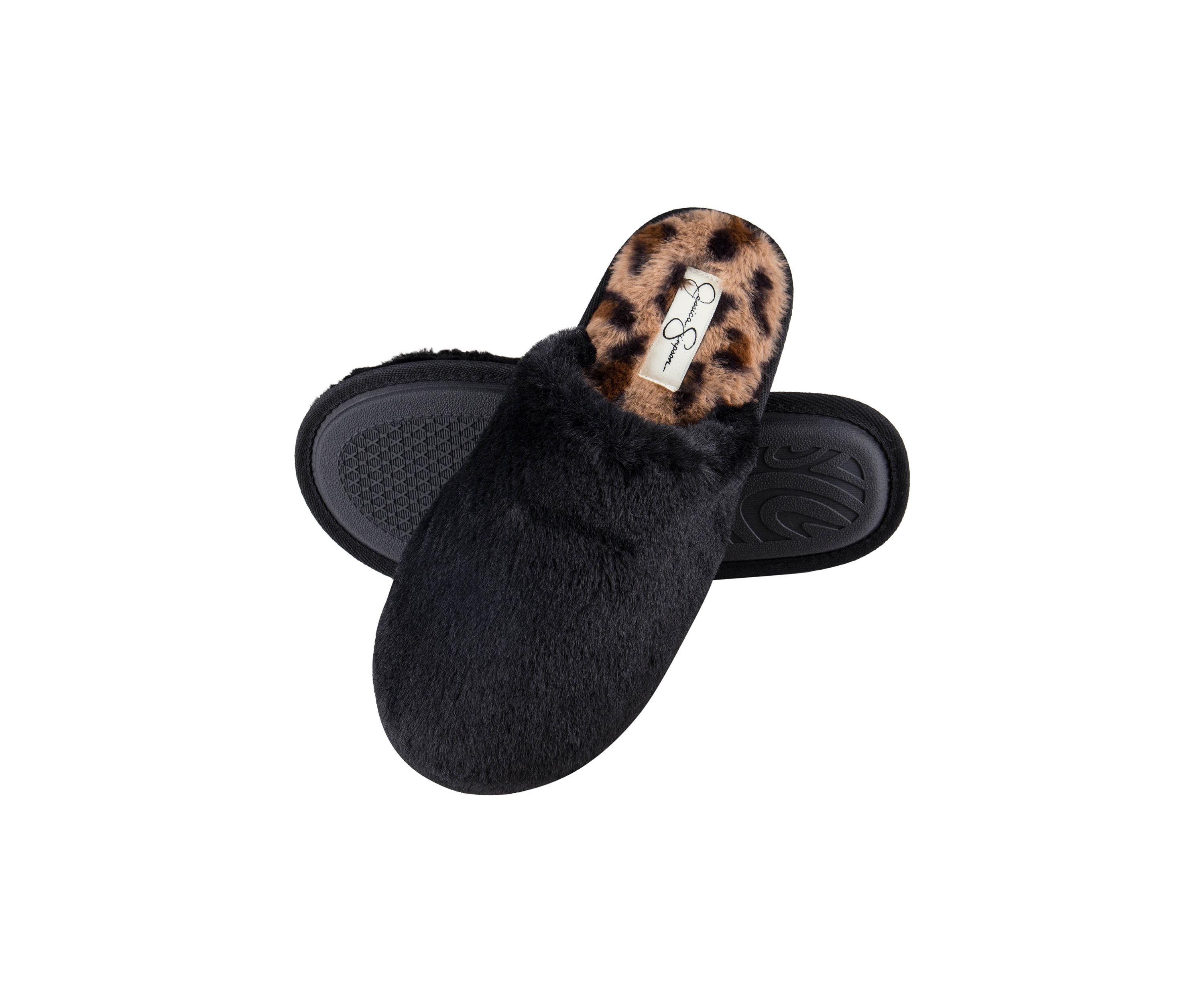 Plush Leopard Printed Slippers