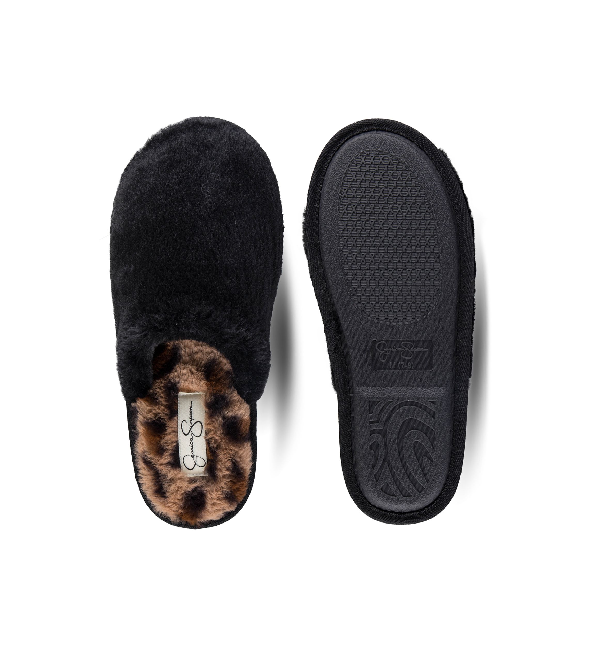 Plush Leopard Printed Slippers