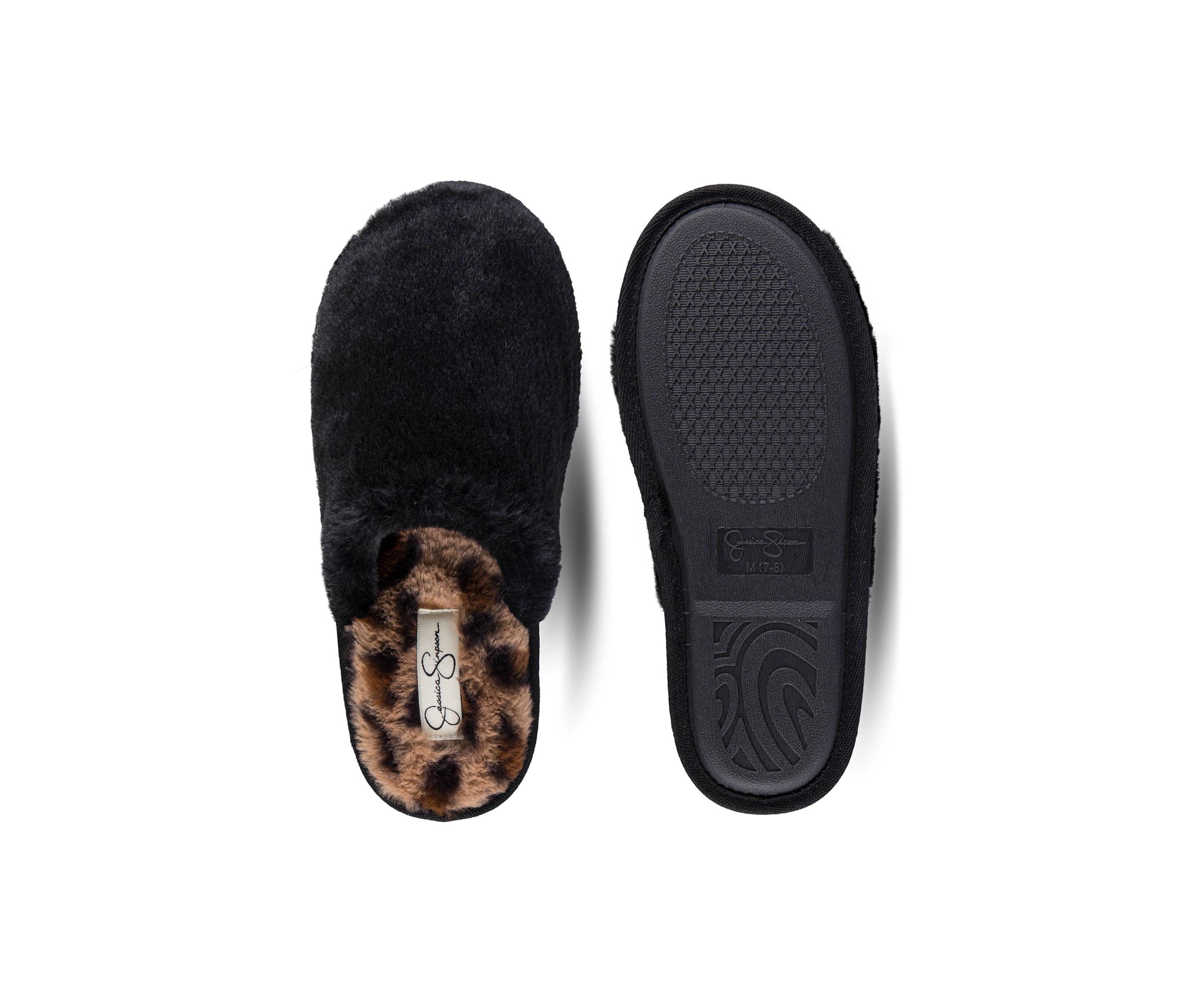 Plush Leopard Printed Slippers