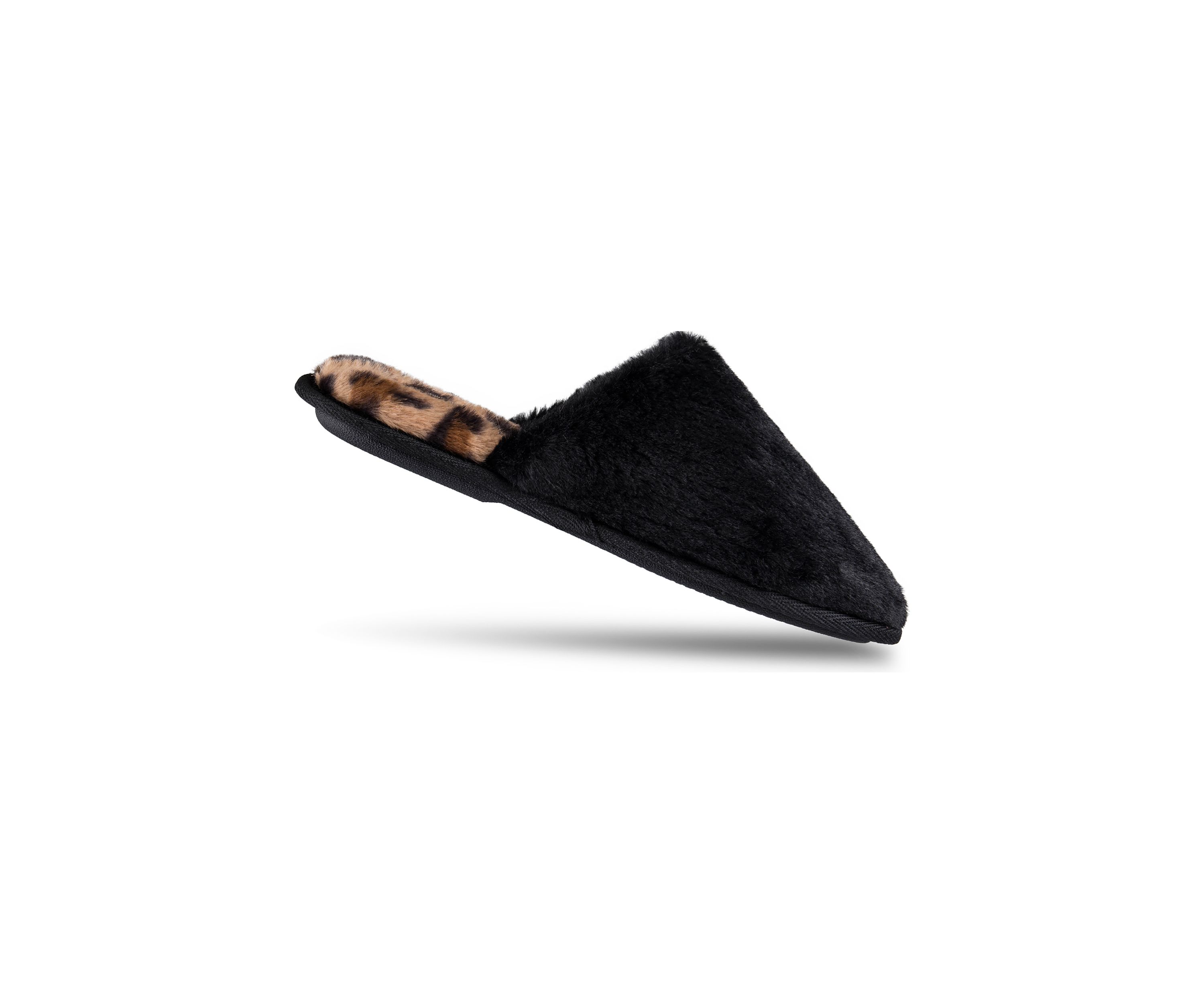 Plush Leopard Printed Slippers