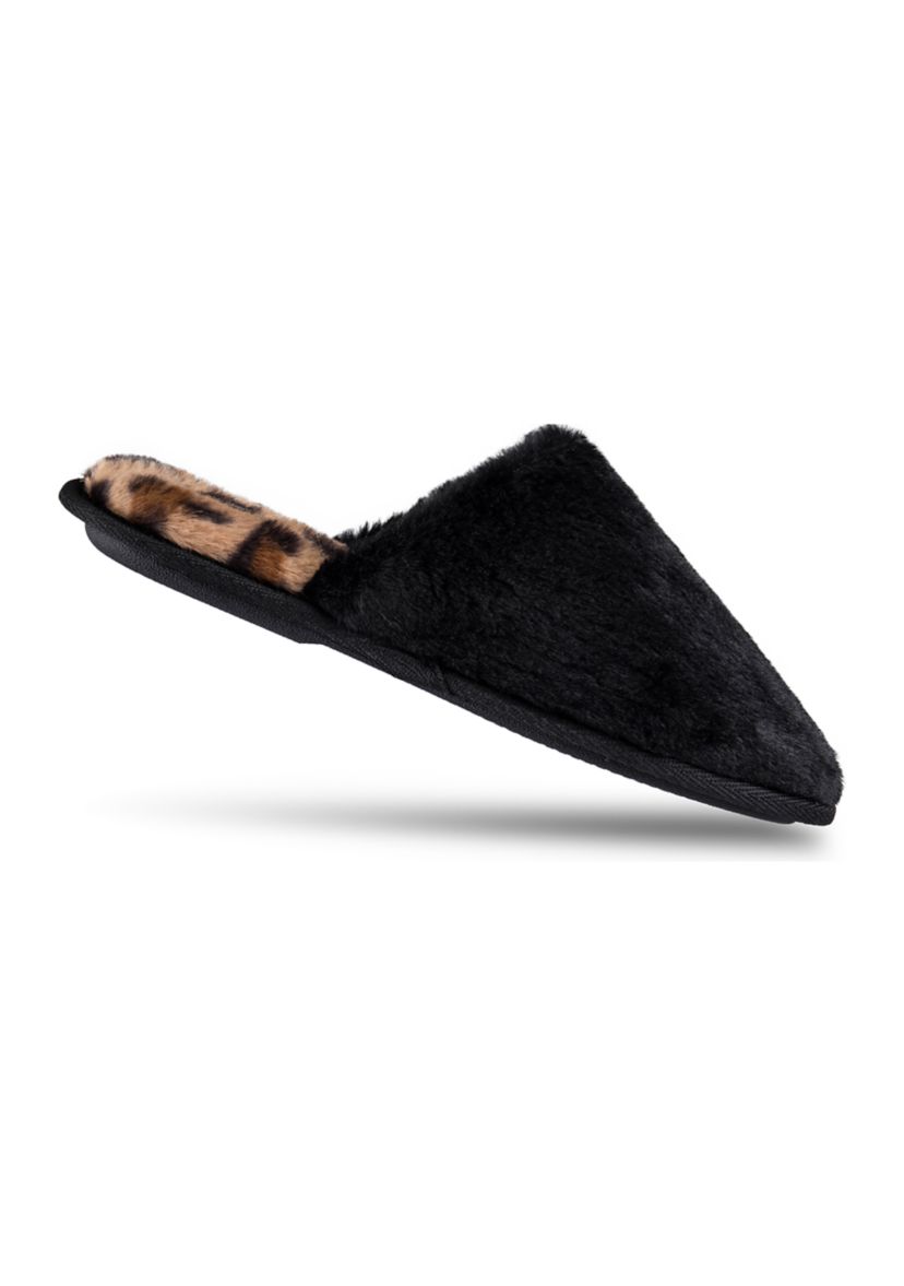 Plush Leopard Printed Slippers