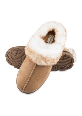 Women's Paris Crossband Faux Fur Slippers - Stars Above™ Blush S