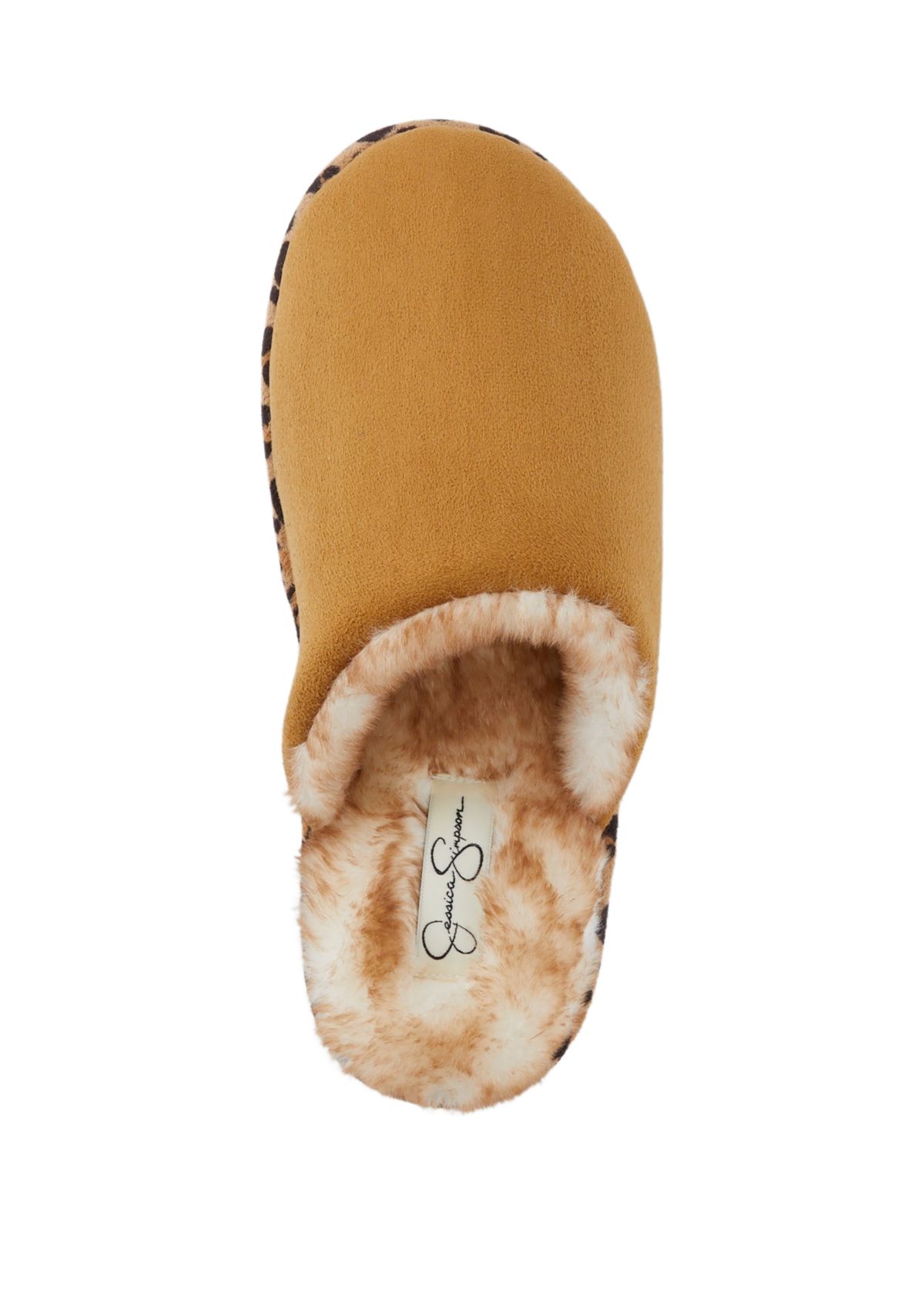 Microsuede Scuff Plush Leopard Lined Slippers