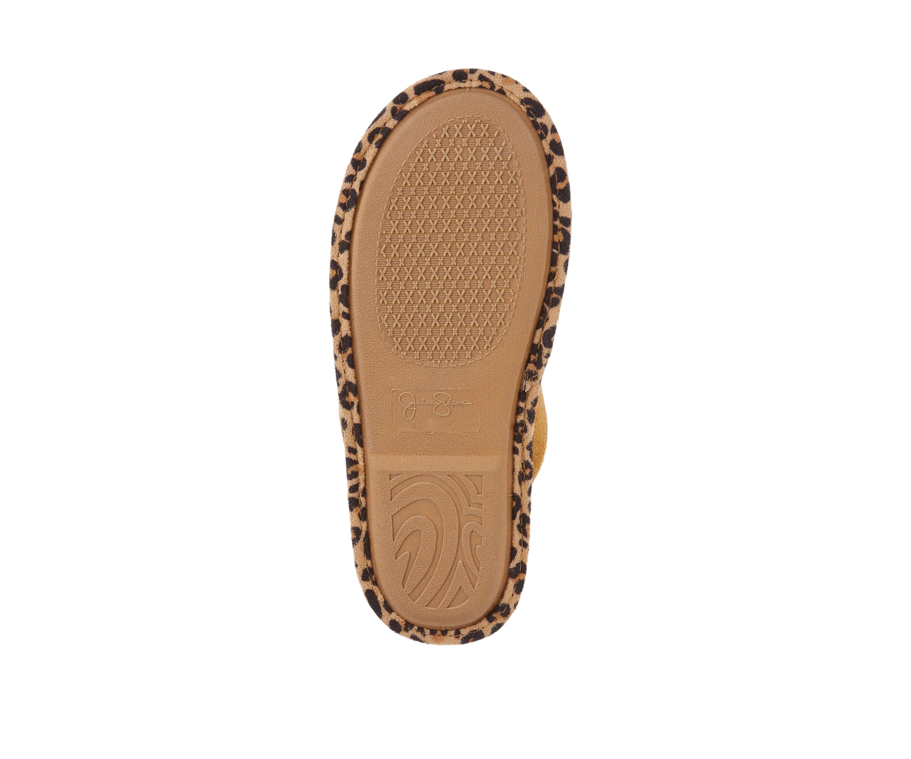 Microsuede Scuff Plush Leopard Lined Slippers
