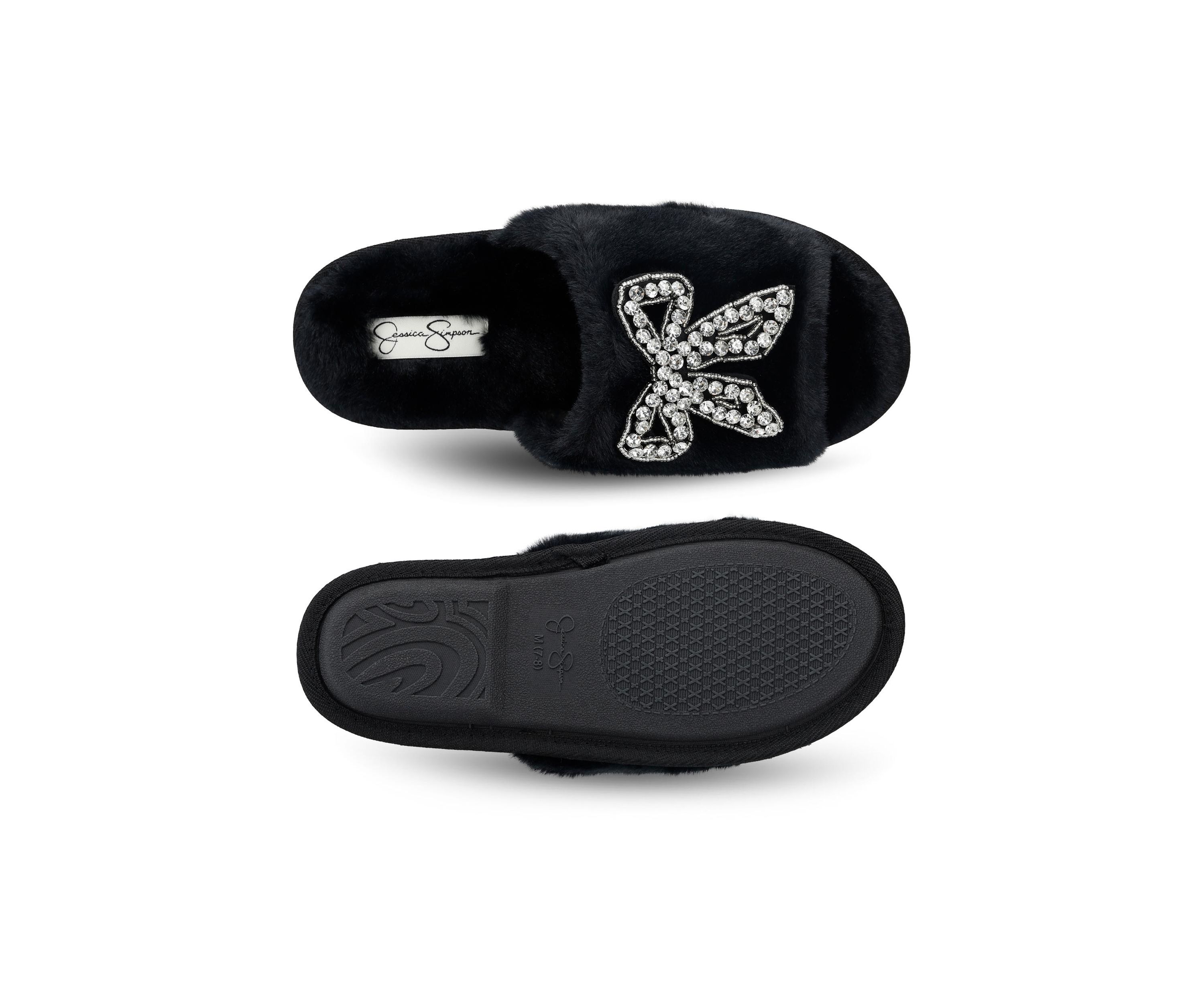 Bead Bow One Band Slide Slippers
