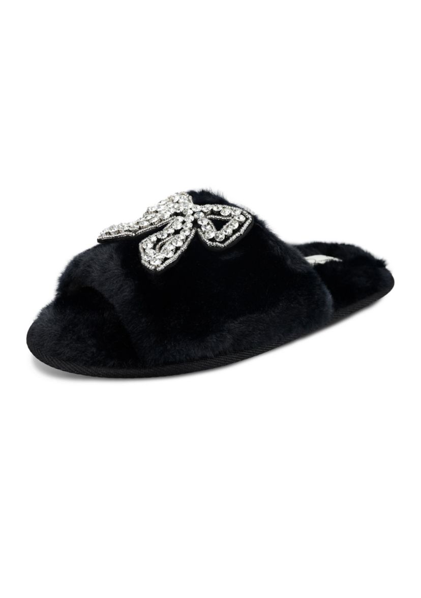 Bead Bow One Band Slide Slippers