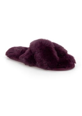 Jessica Simpson Women's High Plush Cross Slides