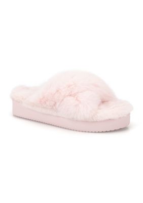 Jessica Simpson Women's High Plush Cross Slide