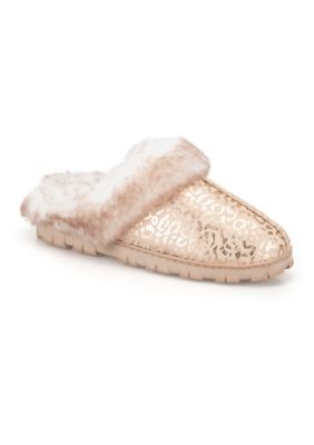 Jessica Simpson Women's Leopard Microsuede Clog Slippers