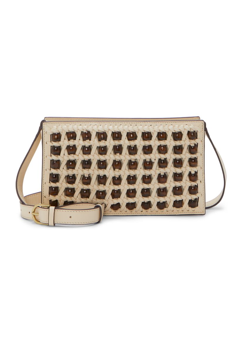 Lova Beaded Leather Crossbody Bag