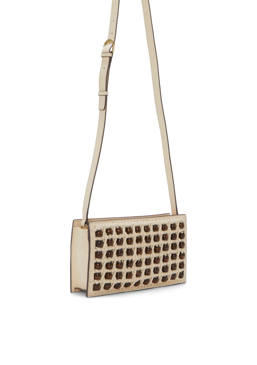 Lova Beaded Leather Crossbody Bag