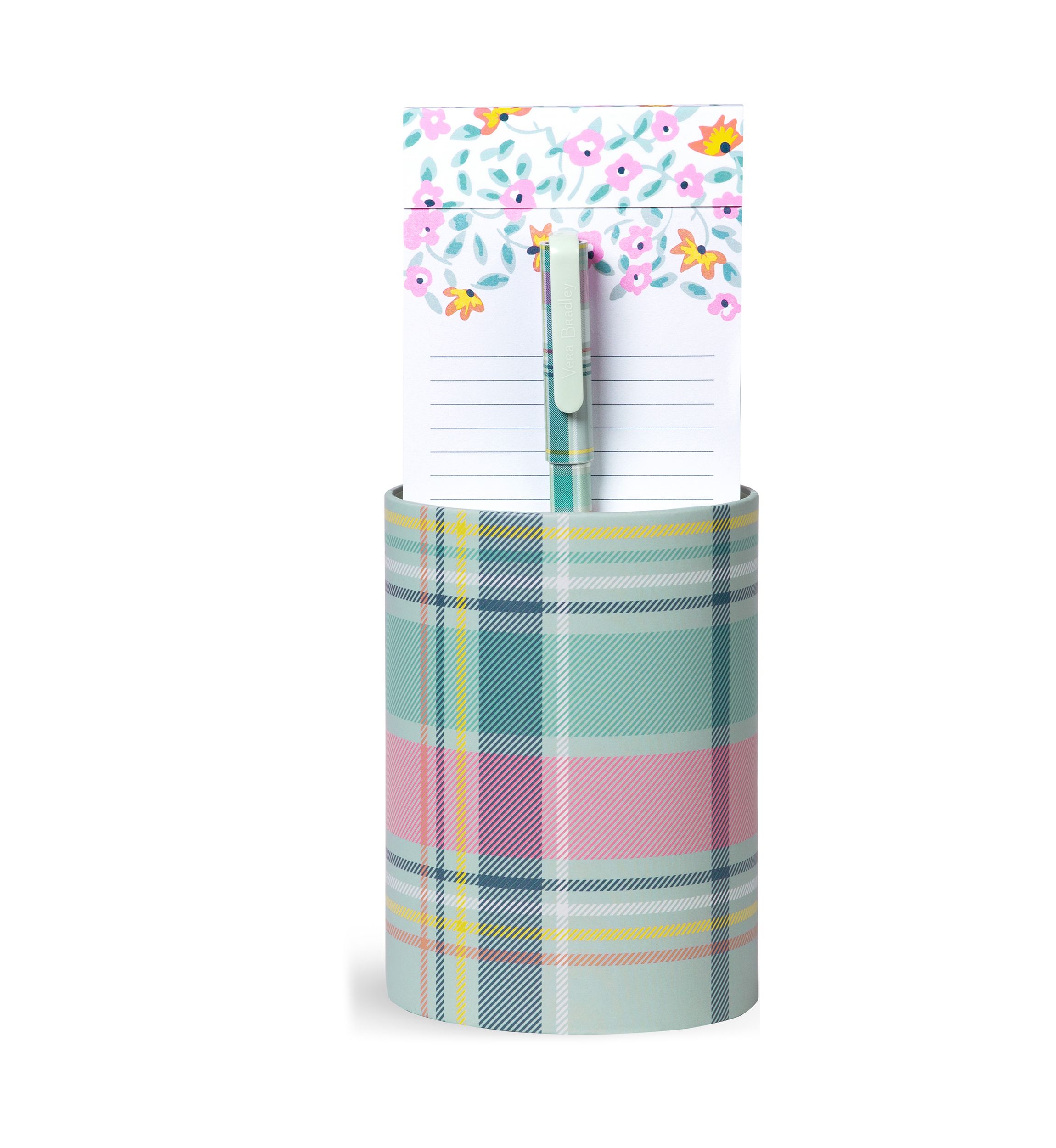 Pen Cup Set, Pastel Plaid