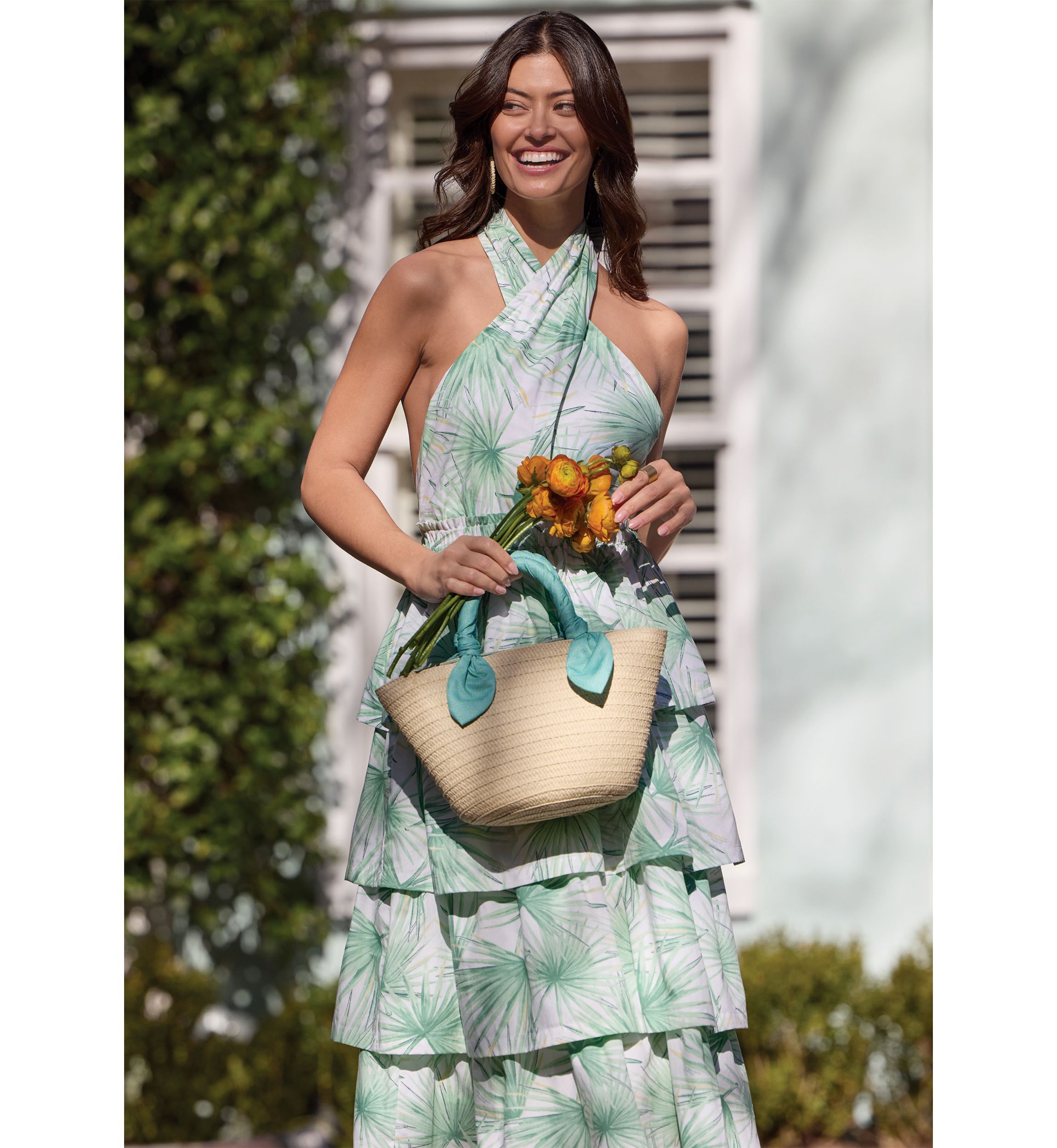 Sewing Down South x Crown & Ivy™ Vendue Medium Straw Handbag