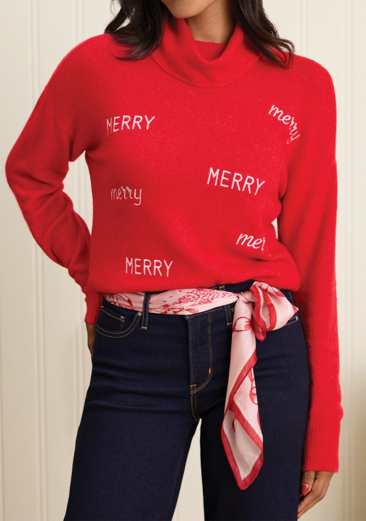 Sewing Down South x Crown & Ivy™ Sew Merry Printed Square Scarf