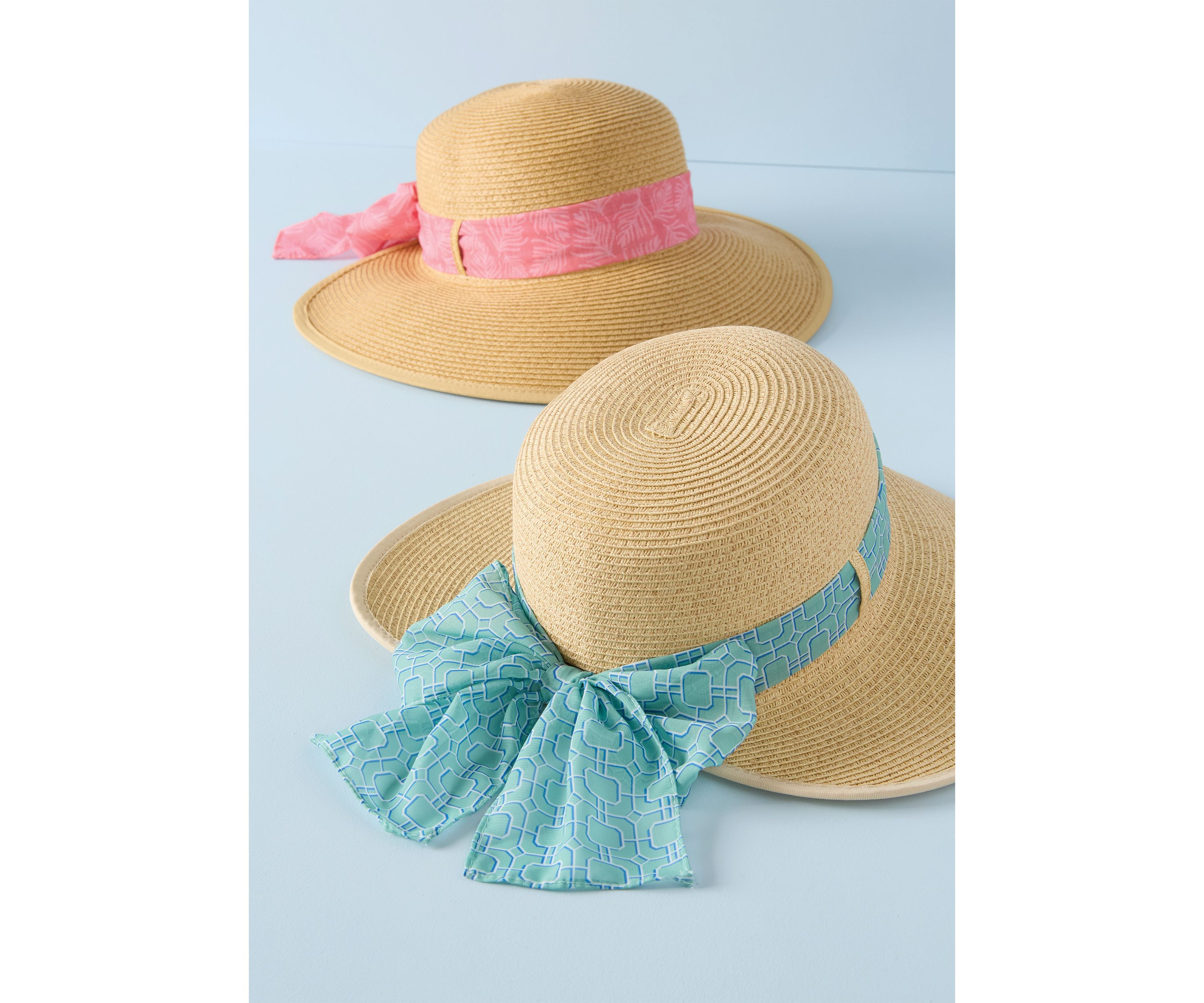 Sewing Down South x Crown & Ivy™ Legare Raffia Hat with Printed Ribbon			
