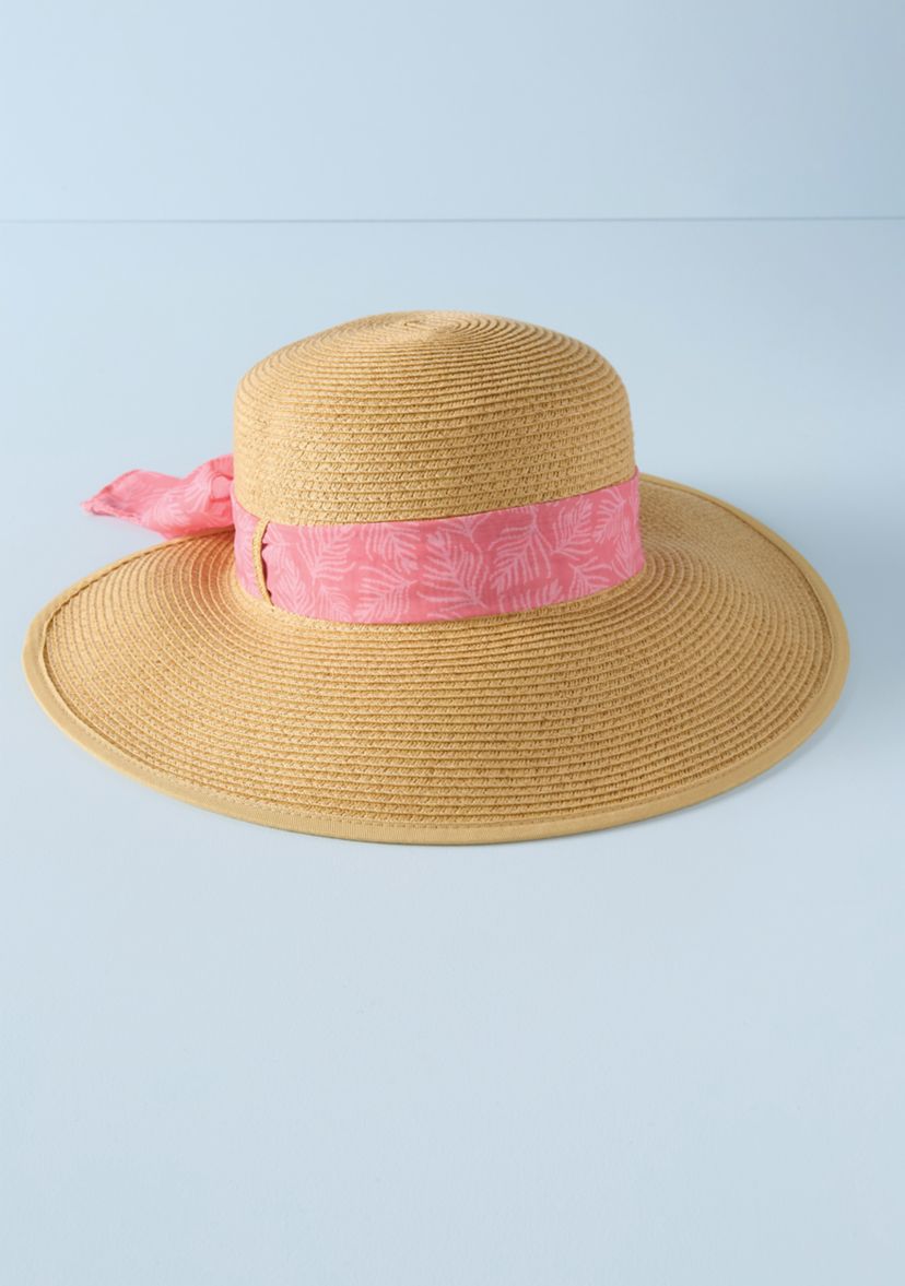 Sewing Down South x Crown & Ivy™ Legare Raffia Hat with Printed Ribbon			