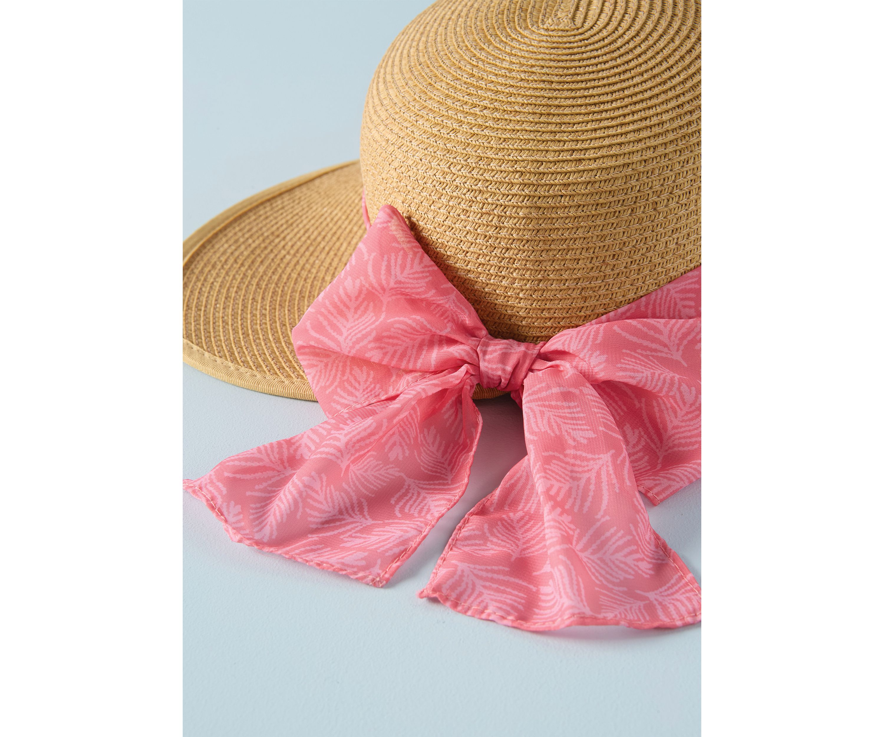 Sewing Down South x Crown & Ivy™ Legare Raffia Hat with Printed Ribbon			