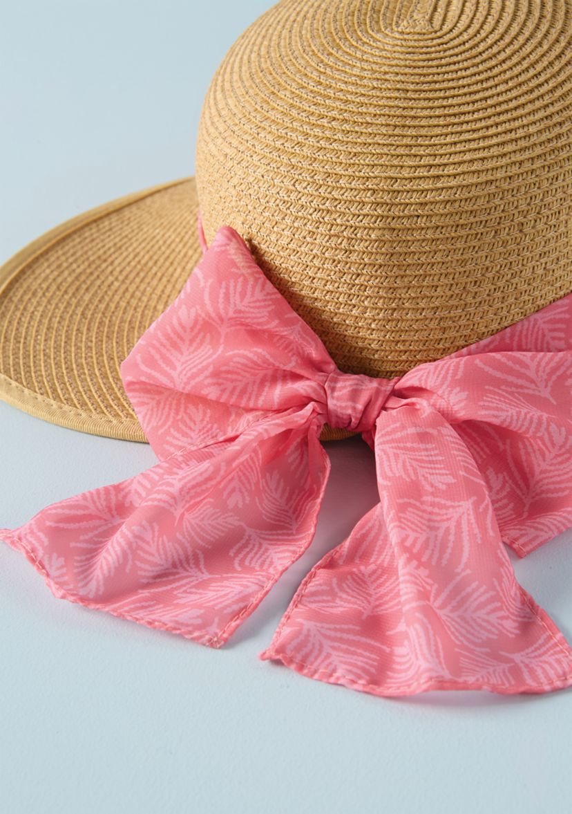Sewing Down South x Crown & Ivy™ Legare Raffia Hat with Printed Ribbon			