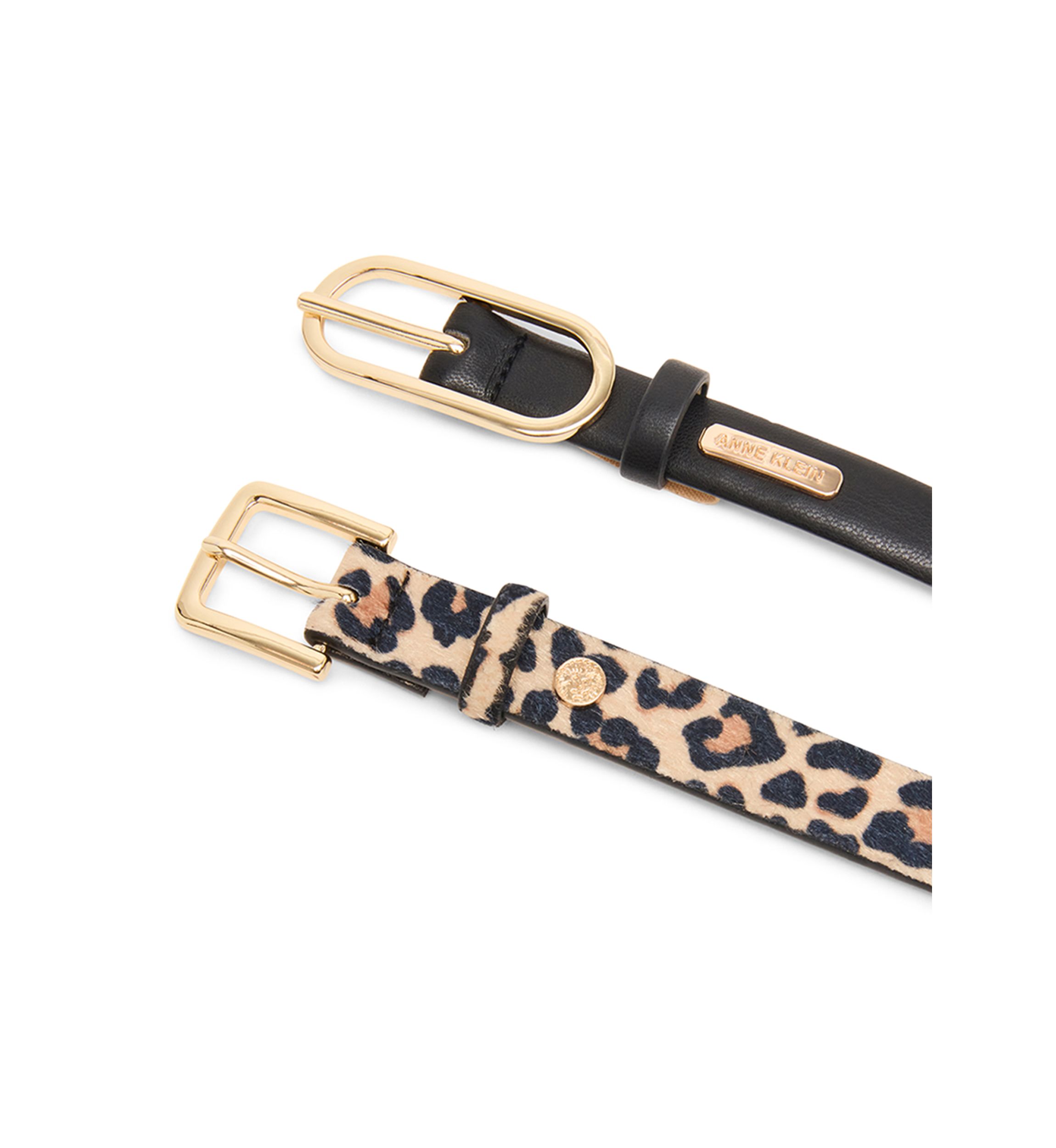 Oval and Calff Hair Printed Leopard 2 for 1 Belts