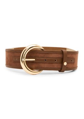 Anne Klein Women's Crescent Suede Waist Stretch Belt