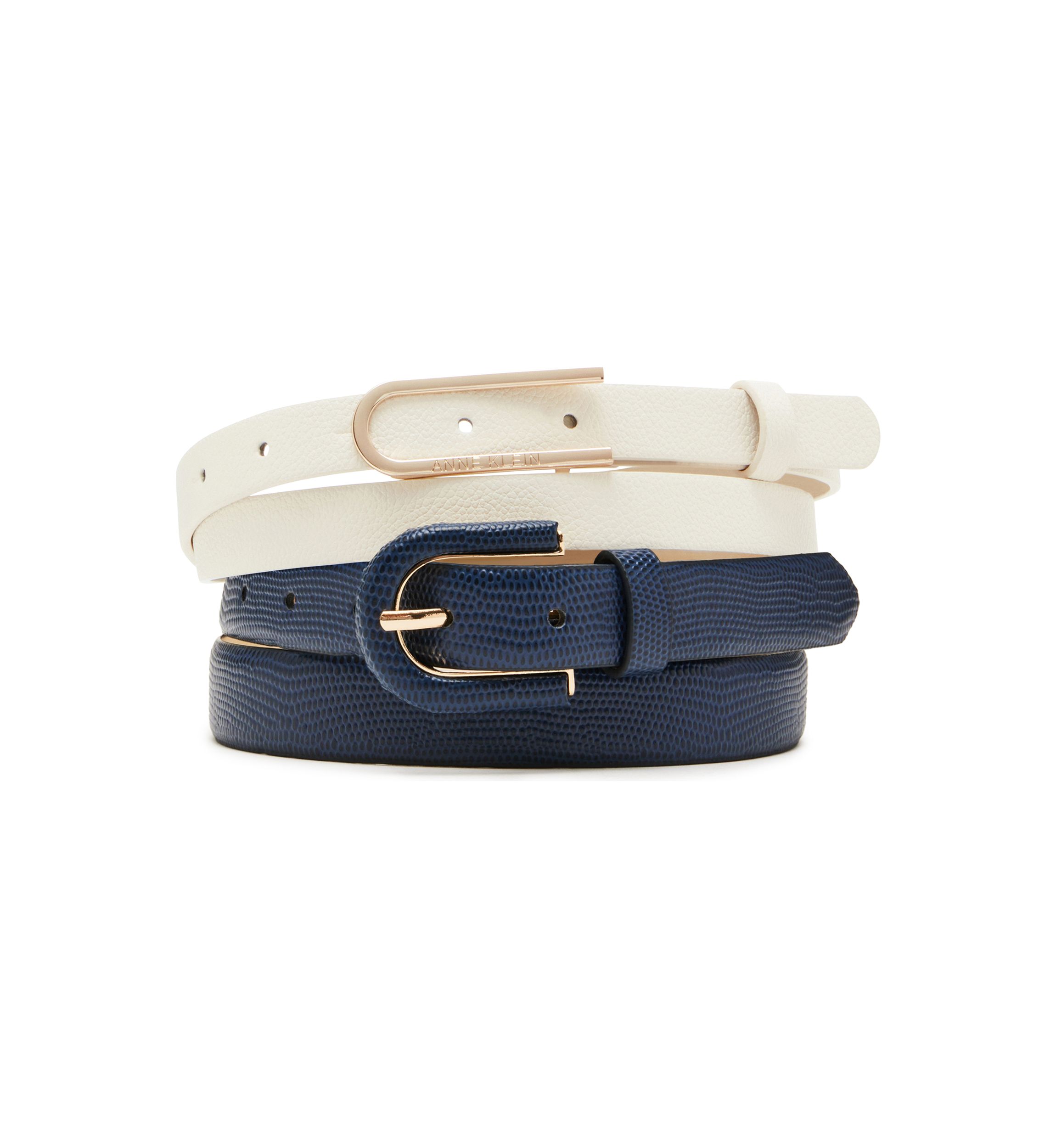 Covered Buckle Skinny Pebble 2Fer Belt