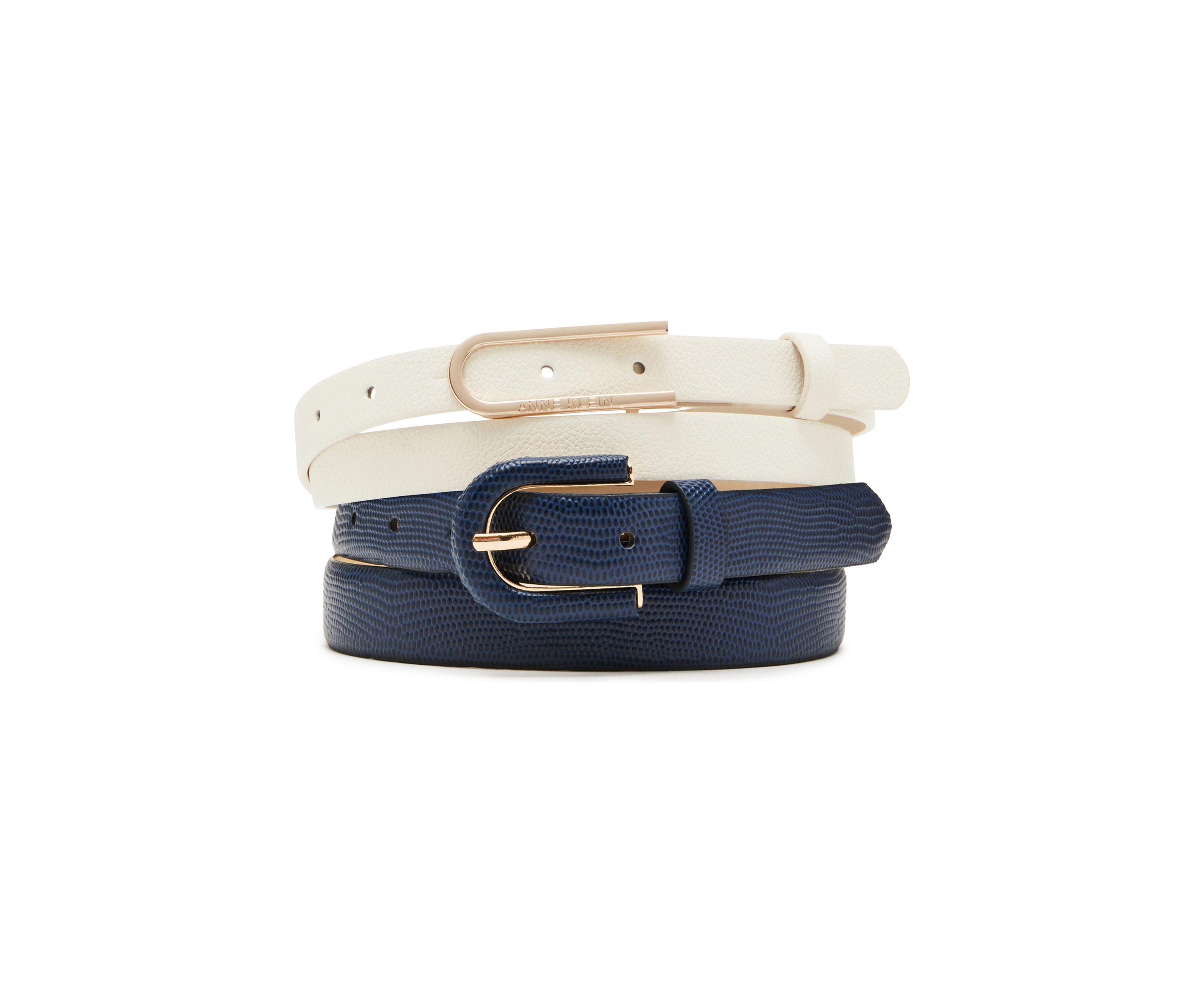 Covered Buckle Skinny Pebble 2Fer Belt