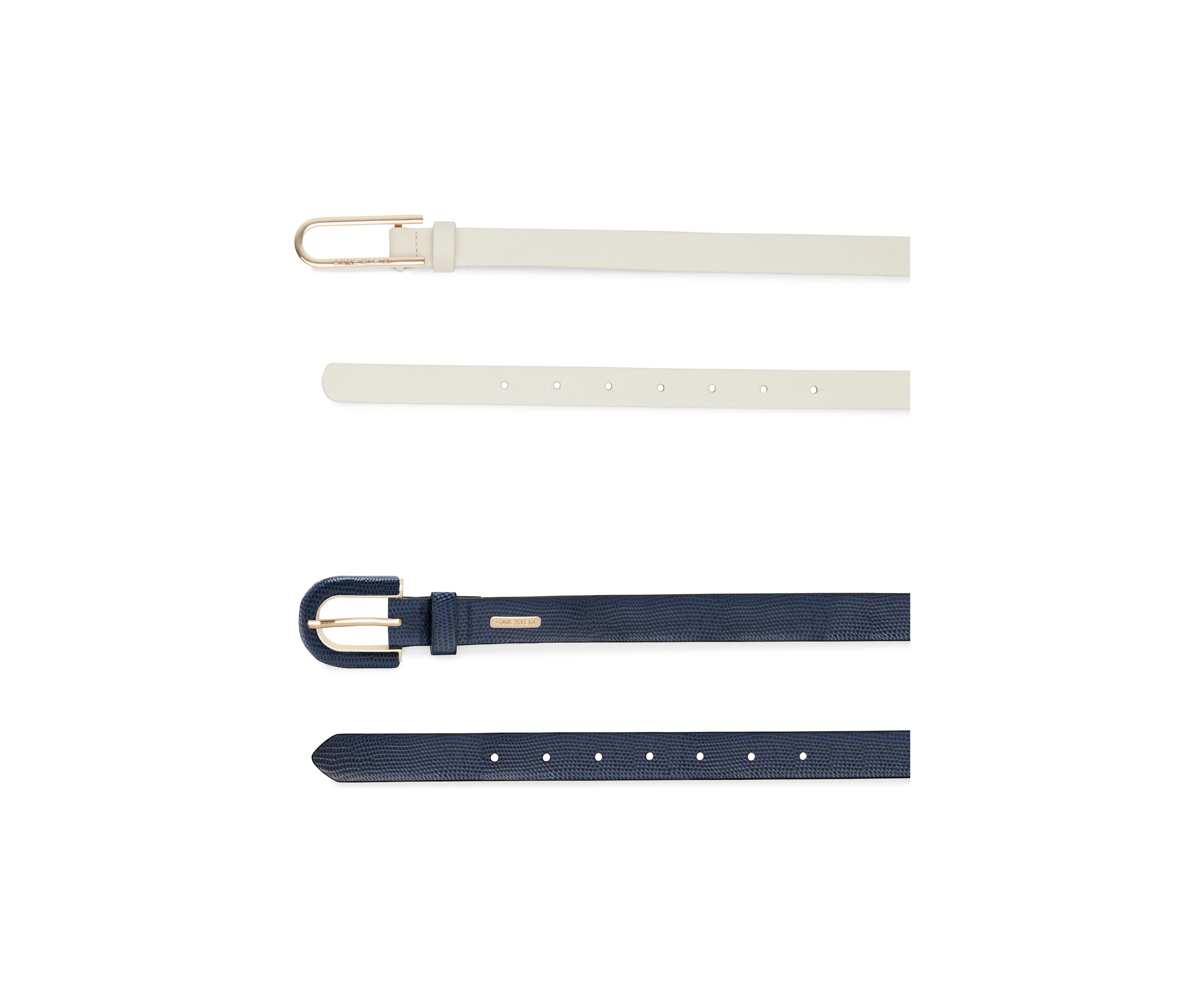 Covered Buckle Skinny Pebble 2Fer Belt