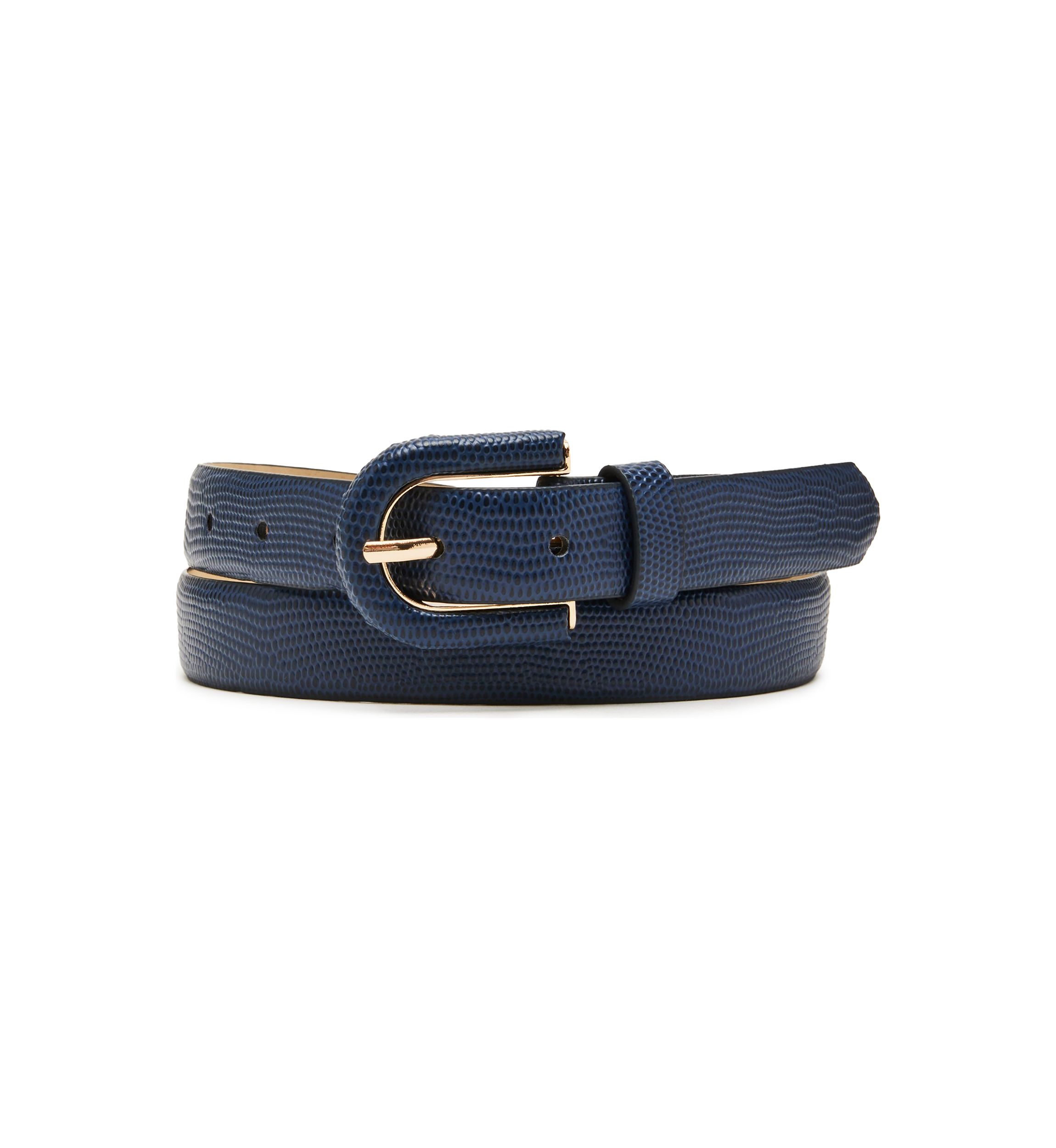 Covered Buckle Skinny Pebble 2Fer Belt
