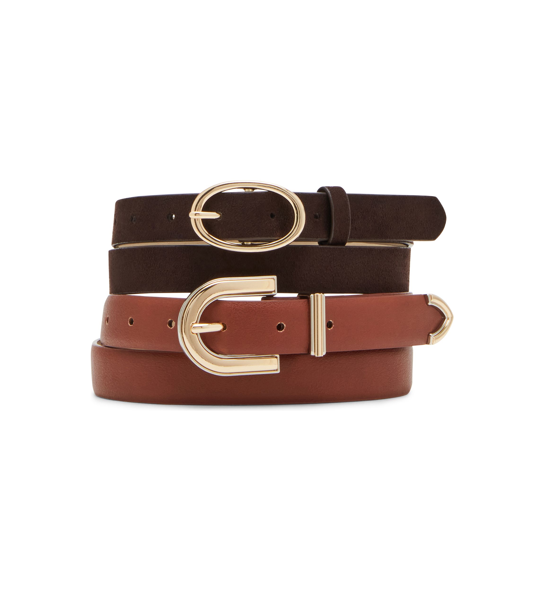 Leather and Suede Belts - Set of 2