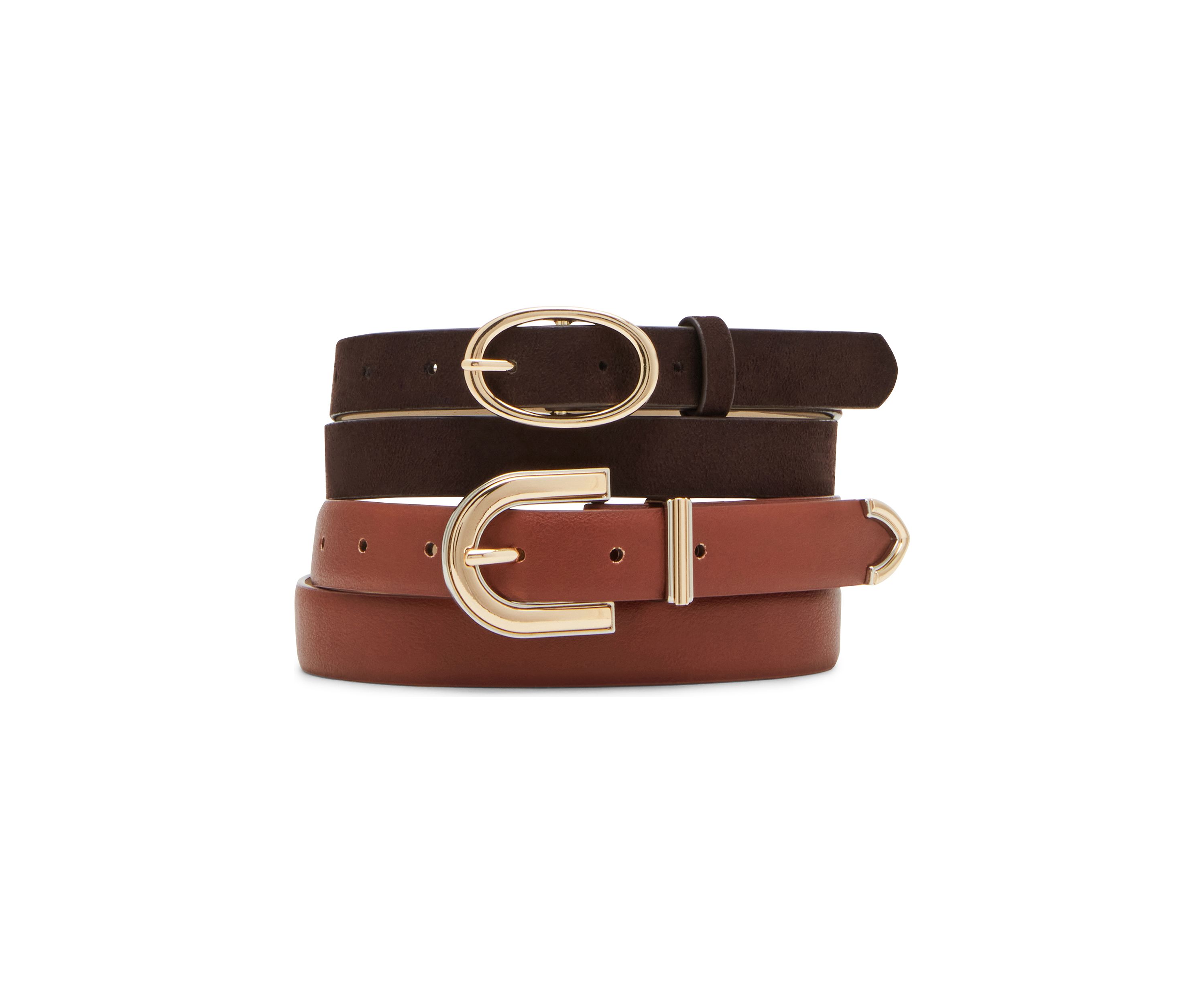 Leather and Suede Belts - Set of 2