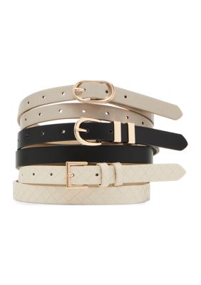 3 for 1 Crocodile and Embossed Belt Set