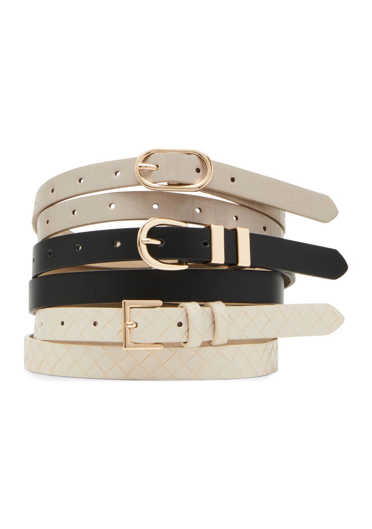 3 for 1 Crocodile and Embossed Belt Set
