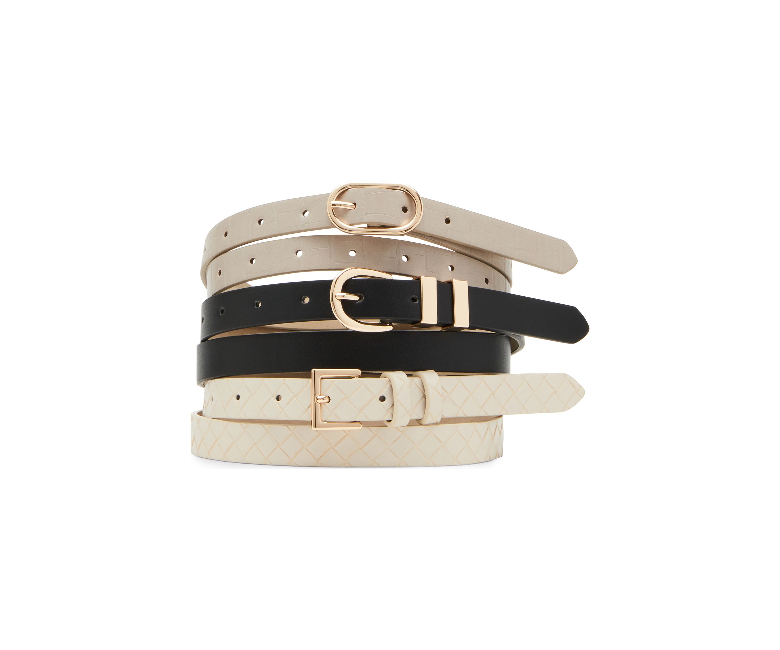 3 for 1 Crocodile and Embossed Belt Set