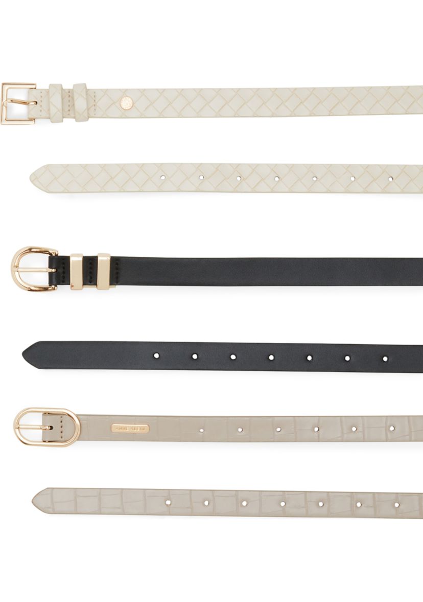 3 for 1 Crocodile and Embossed Belt Set