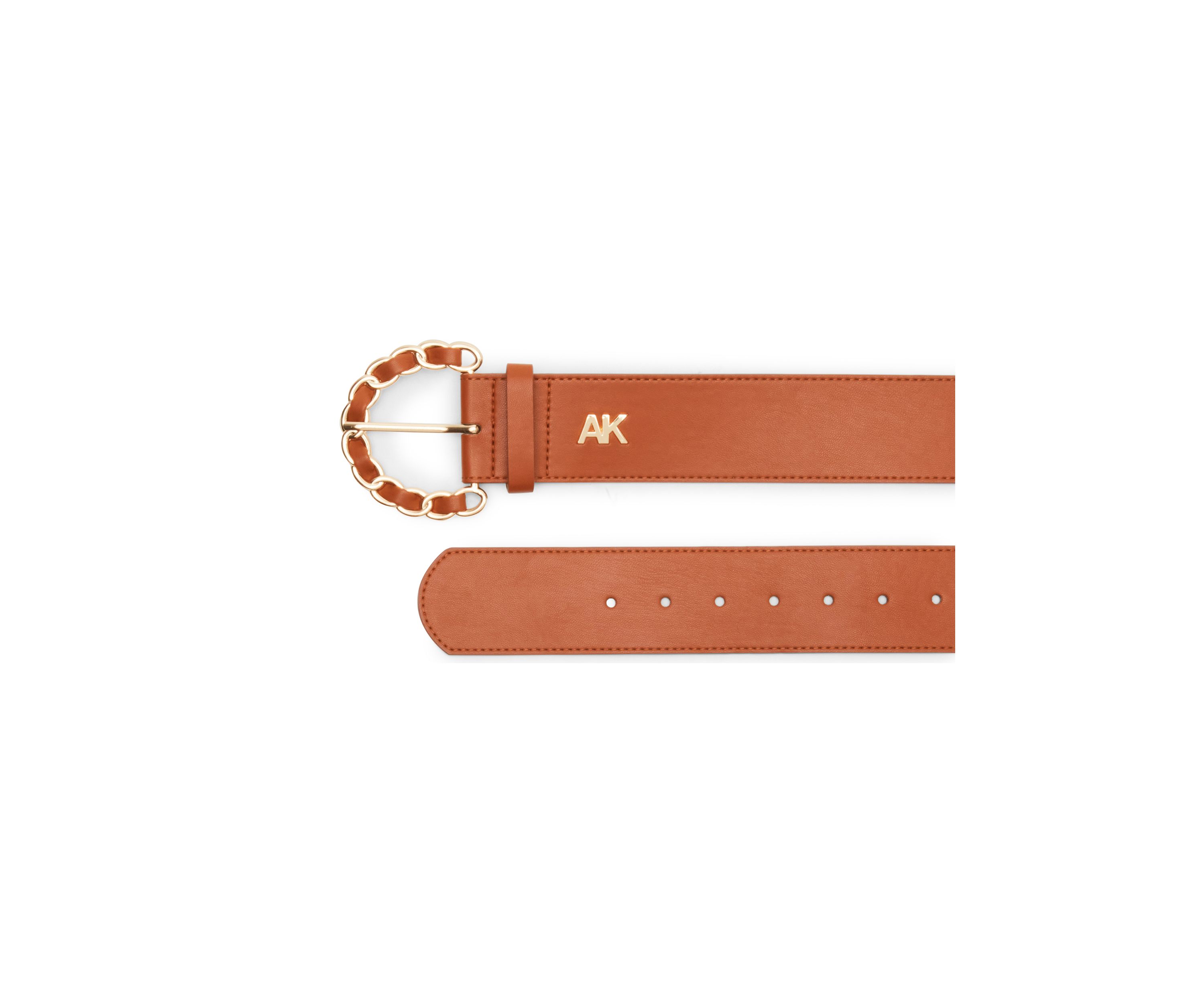 Chain Link Buckle Suede Stretch Waist Belt