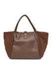 Faux Shearling Tote