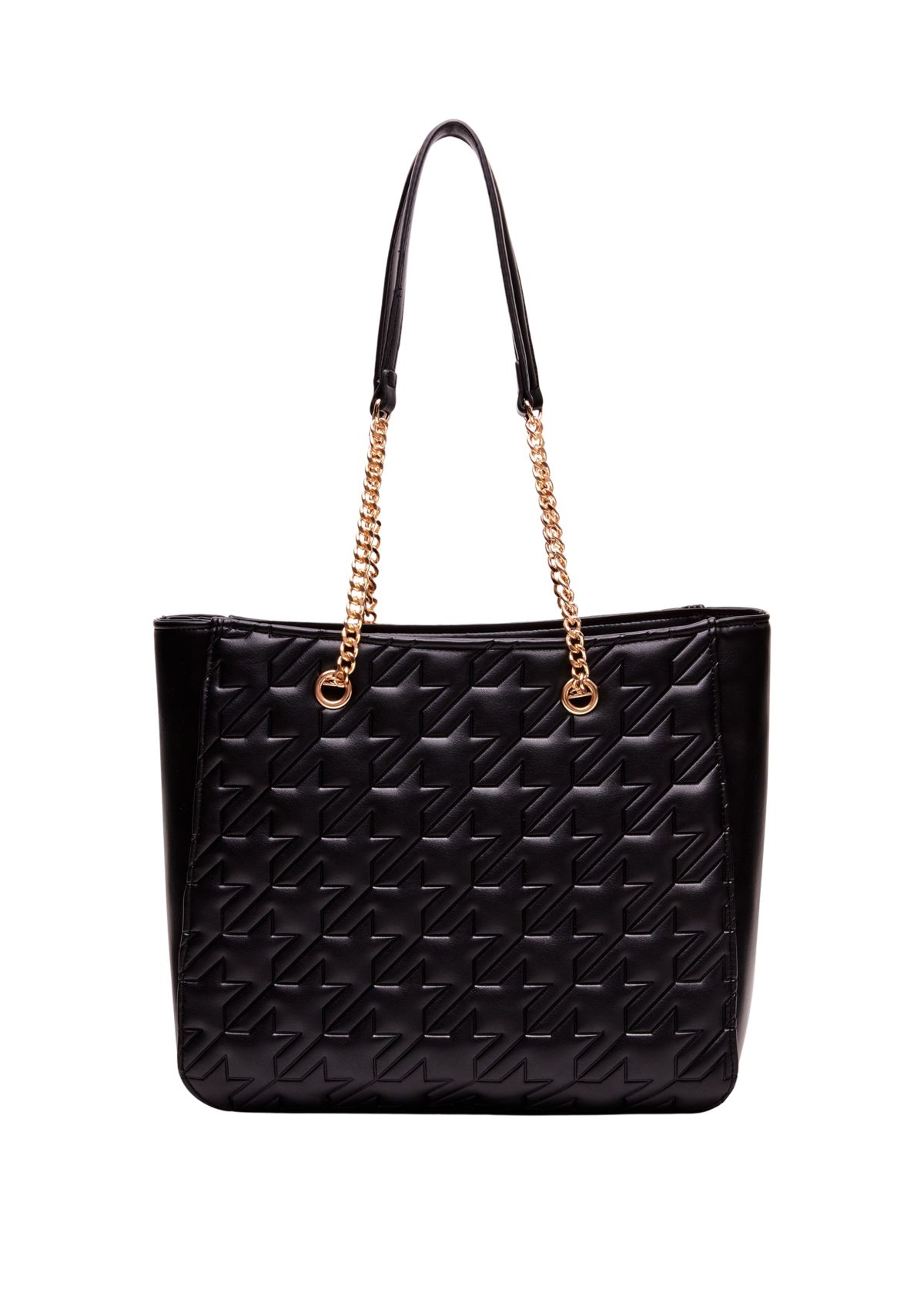Double Handle Quilted Houndstooth Tote Bag