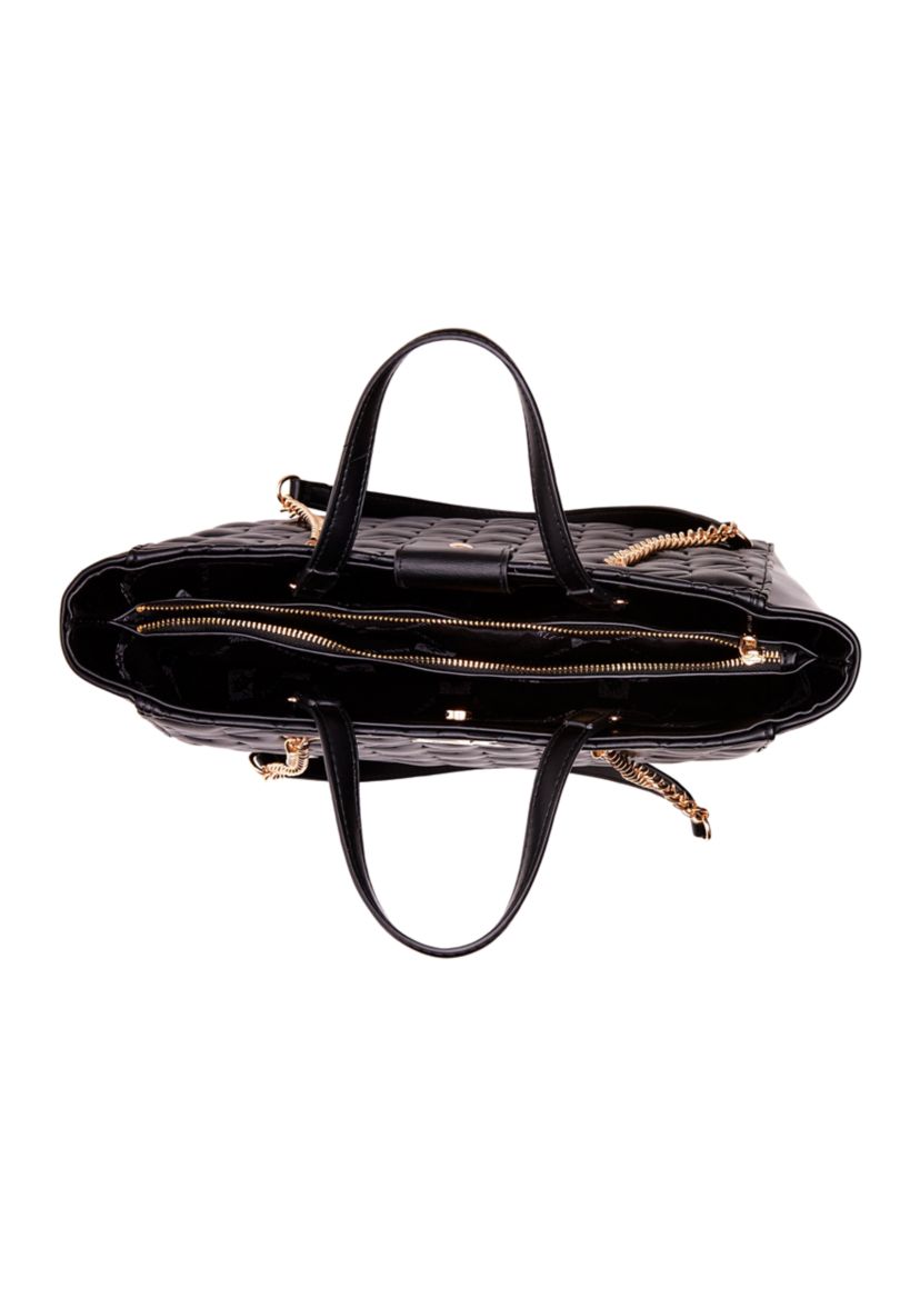 Double Handle Quilted Houndstooth Tote Bag