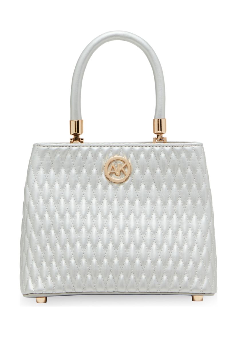 Small Quilted Satchel with Crossbody Strap 
